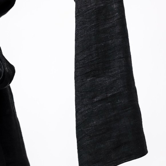 Forte_Forte Black Linen Front Tie My Jacket - Picture 7 of 12